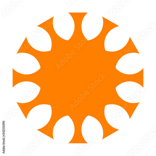 cov sars 2 - coronavirus icon sign symbol, orange simple flat - vector