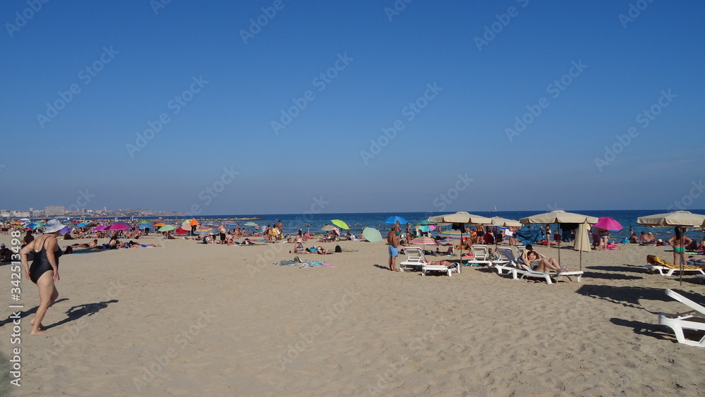 Fortress and the city of Alicante in Spain
