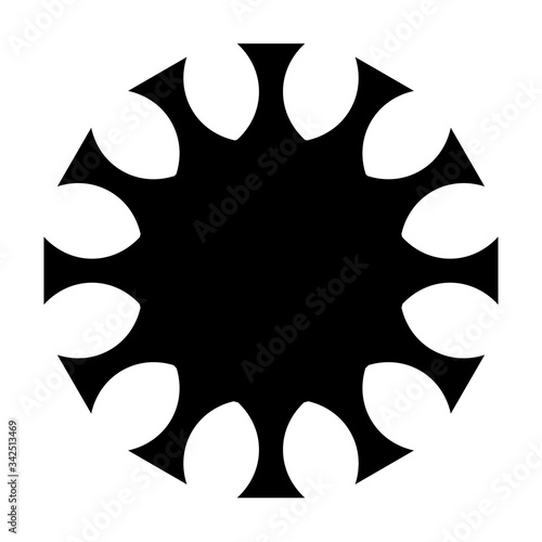 cov sars 2 - coronavirus icon sign symbol, black simple flat - vector