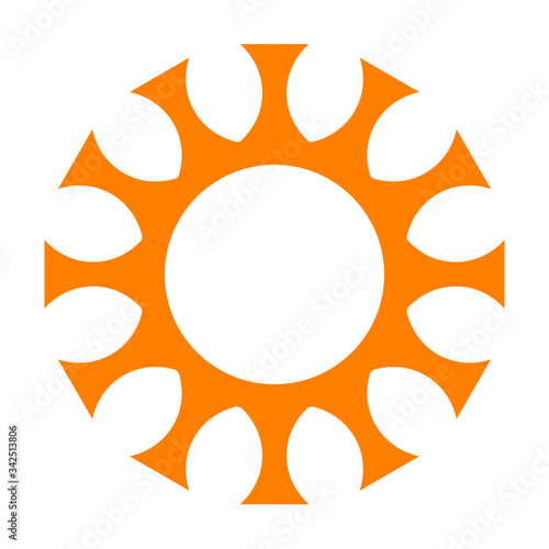 cov sars 2 - coronavirus icon sign symbol, orange simple outline flat - vector
