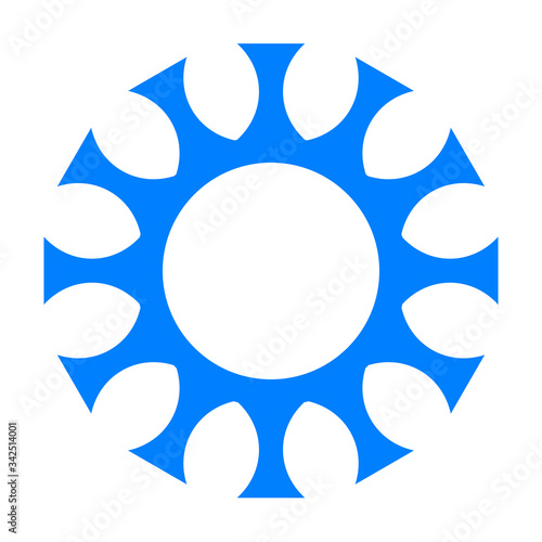 cov sars 2 - coronavirus icon sign symbol, blue simple outline flat - vector