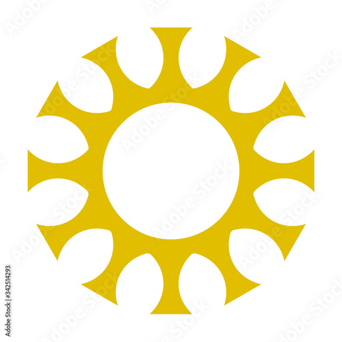 cov sars 2 - coronavirus icon sign symbol, golden simple outline flat - vector