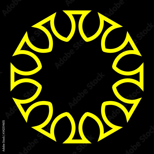 cov sars 2 - coronavirus icon sign symbol, yellow simple outline flat - vector