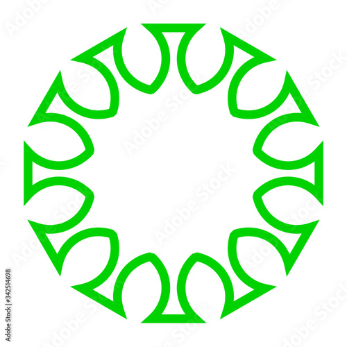 cov sars 2 - coronavirus icon sign symbol, green simple outline flat - vector