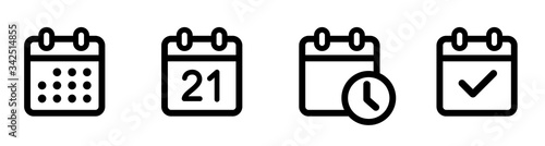 Calendar Icon collection. Set of calendar symbols. Meeting Deadlines icon. Time management .Appointment schedule flat icon icon photo
