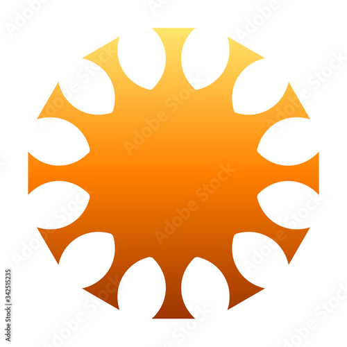 cov sars 2 - coronavirus icon sign symbol, orange gradient flat - vector