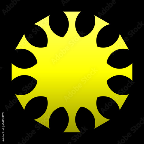 cov sars 2 - coronavirus icon sign symbol, yellow gradient flat - vector