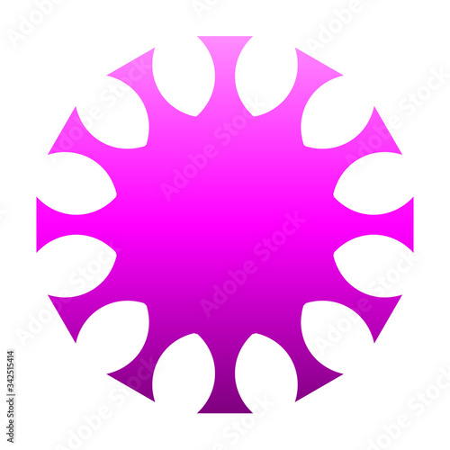 cov sars 2 - coronavirus icon sign symbol, purple pink gradient flat - vector