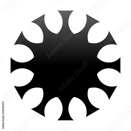 cov sars 2 - coronavirus icon sign symbol, black gradient flat - vector