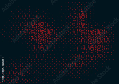 Coronavirus background halftone. Modern vector illustration. Covid-19 outbreak concept. Monochrome black and white geometric pattern. Graphic design geometric shape. Banner background.