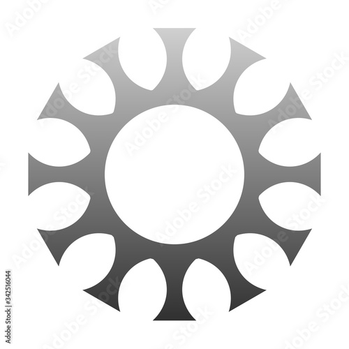 cov sars 2 - coronavirus icon sign symbol, gray gradient outline flat - vector