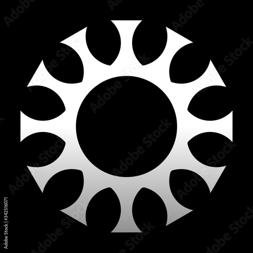cov sars 2 - coronavirus icon sign symbol, white gradient outline flat - vector