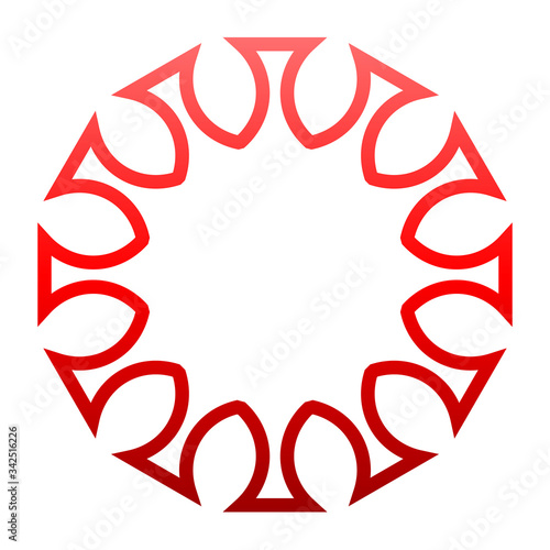 cov sars 2 - coronavirus icon sign symbol, red gradient outline flat - vector