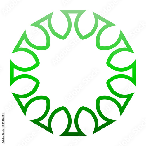 cov sars 2 - coronavirus icon sign symbol, green gradient outline flat - vector