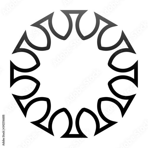 cov sars 2 - coronavirus icon sign symbol, black gradient outline flat - vector