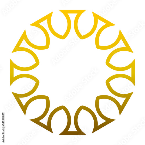 cov sars 2 - coronavirus icon sign symbol, golden gradient outline flat - vector