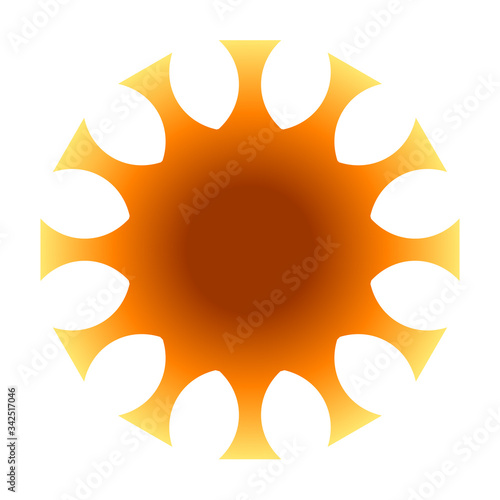 cov sars 2 - coronavirus icon sign symbol, orange gradient flat - vector