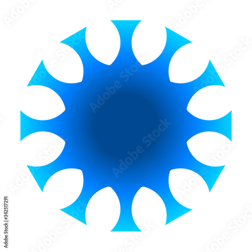 cov sars 2 - coronavirus icon sign symbol, blue gradient flat - vector