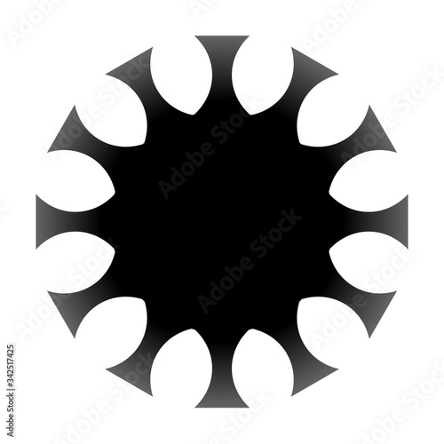 cov sars 2 - coronavirus icon sign symbol, black gradient flat - vector