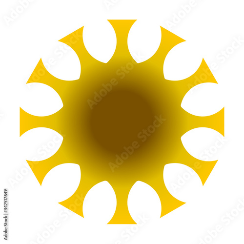 cov sars 2 - coronavirus icon sign symbol, golden gradient flat - vector