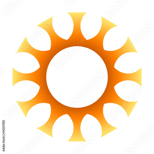 cov sars 2 - coronavirus icon sign symbol, orange gradient outline flat - vector