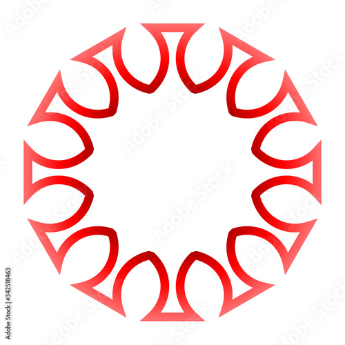 cov sars 2 - coronavirus icon sign symbol, red gradient outline flat - vector