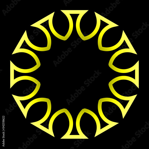 cov sars 2 - coronavirus icon sign symbol, yellow gradient outline flat - vector