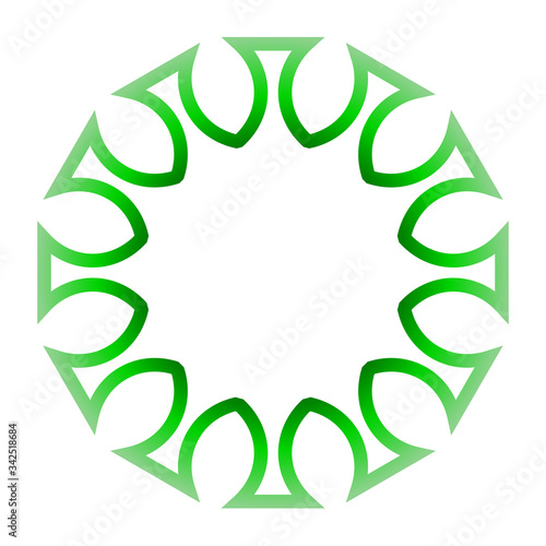 cov sars 2 - coronavirus icon sign symbol, green gradient outline flat - vector