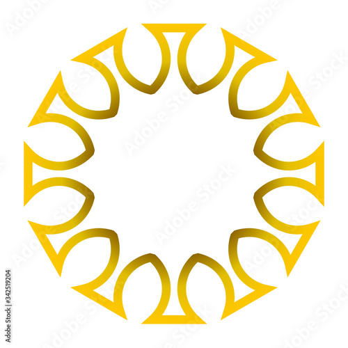 cov sars 2 - coronavirus icon sign symbol, golden gradient outline flat - vector