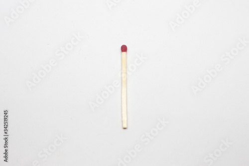 One whole matches on a white background