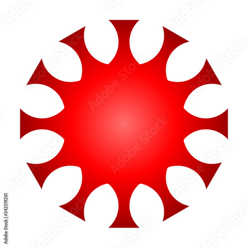 cov sars 2 - coronavirus icon sign symbol, red gradient flat - vector