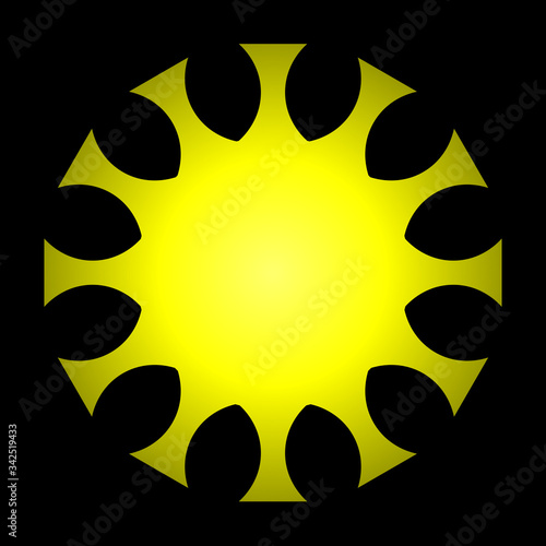 cov sars 2 - coronavirus icon sign symbol, yellow gradient flat - vector