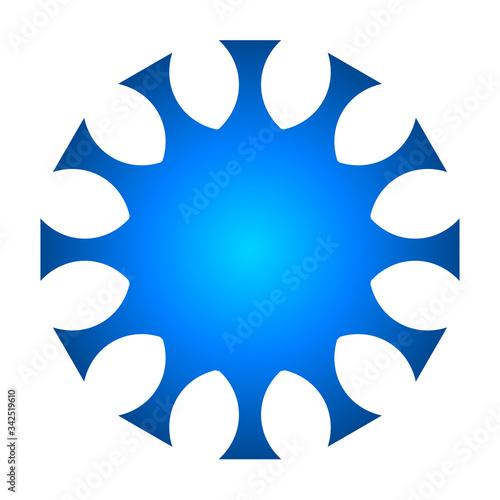 cov sars 2 - coronavirus icon sign symbol, blue gradient flat - vector