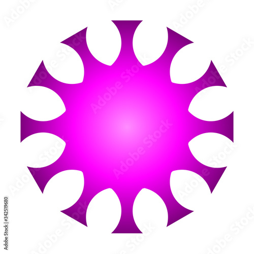 cov sars 2 - coronavirus icon sign symbol, purple pink gradient flat - vector