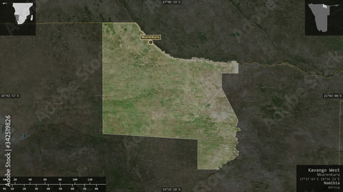 Kavango West, Namibia - composition. Satellite