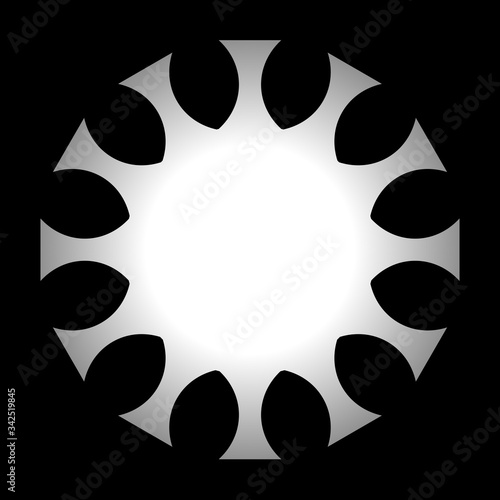 cov sars 2 - coronavirus icon sign symbol, white gradient flat - vector