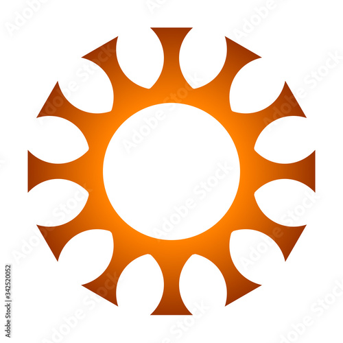 cov sars 2 - coronavirus icon sign symbol, orange gradient outline flat - vector