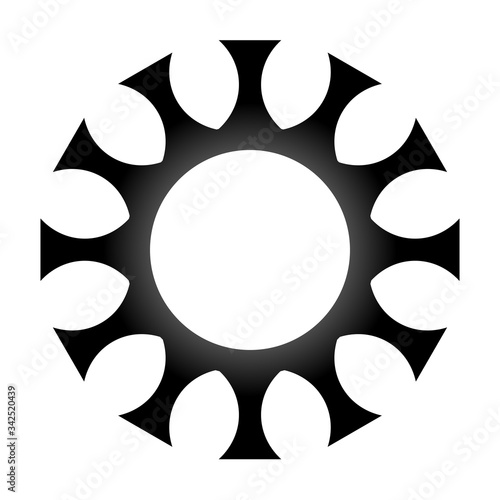 cov sars 2 - coronavirus icon sign symbol, black gradient outline flat - vector