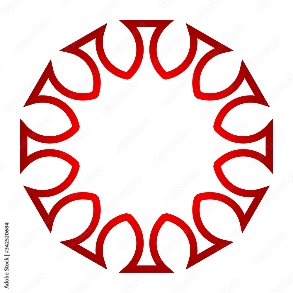 cov sars 2 - coronavirus icon sign symbol, red gradient outline flat - vector