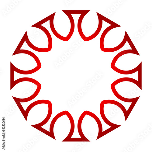 cov sars 2 - coronavirus icon sign symbol  red gradient outline flat - vector