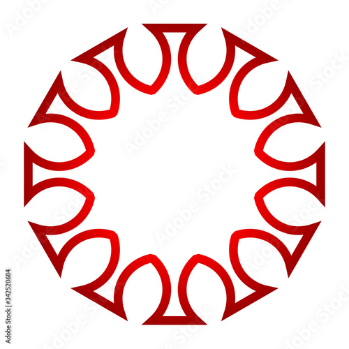 cov sars 2 - coronavirus icon sign symbol, red gradient outline flat - vector