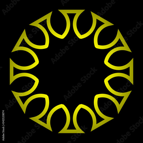 cov sars 2 - coronavirus icon sign symbol, yellow gradient outline flat - vector