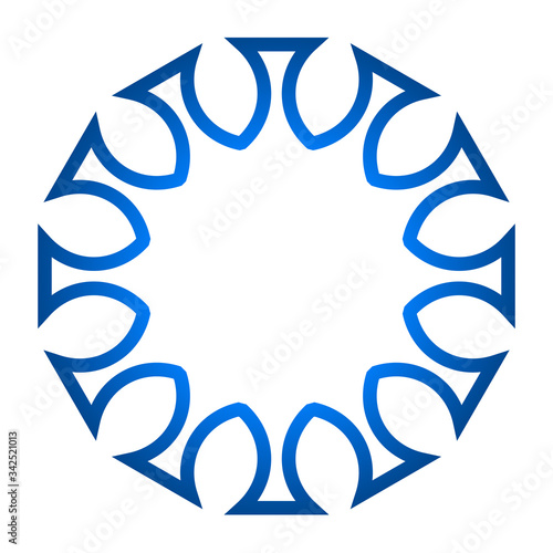 cov sars 2 - coronavirus icon sign symbol, blue gradient outline flat - vector