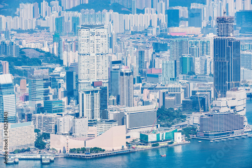 Photography View of the downtown of Kowloon. Hong Kong.