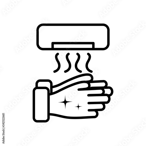 hand dryer icon, line style