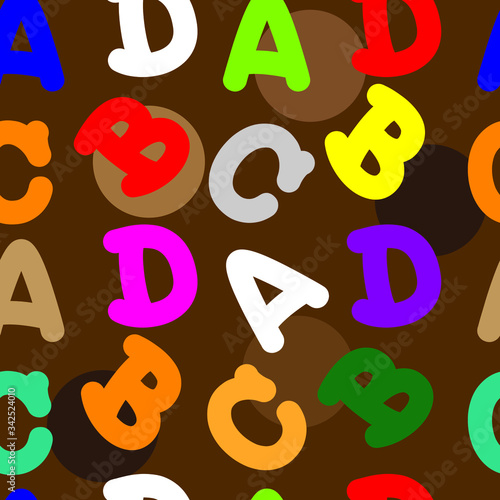 Seamless background with colorful ABCD letters