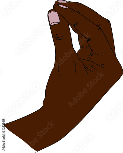 Isolated thumb of the hand that shows italian gesture of wtf or what do you want from me