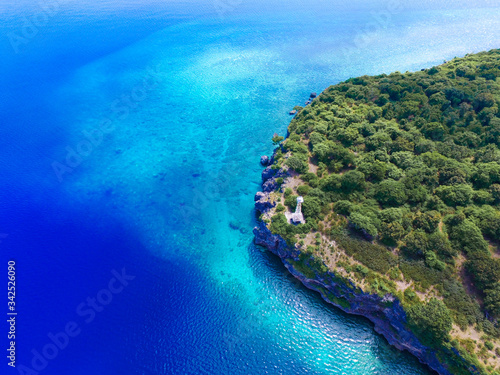 Gorgeous blue water and Blue Sky Over Cape "Tanjung Menangis" is a Cape Point to diving and snorkeling in Sumbawa Indonesia