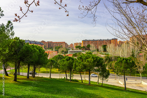 Photos View of a public park and in the background the buildings of the city of Tres Cantos