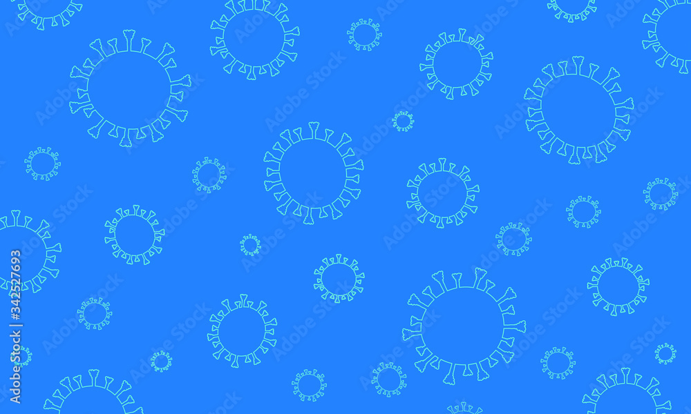 Coronavirus Covid-19 pattern blue. Vector illustrations  on blue background.
